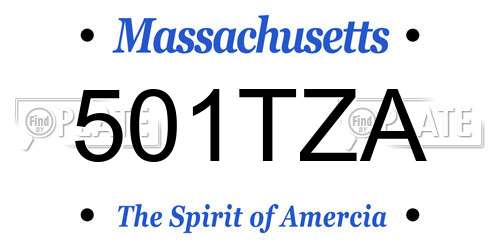 501TZA Massachusetts License Plate