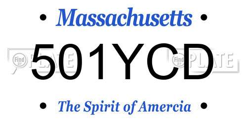 501YCD Massachusetts License Plate