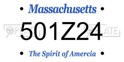 501Z24 Massachusetts License Plate