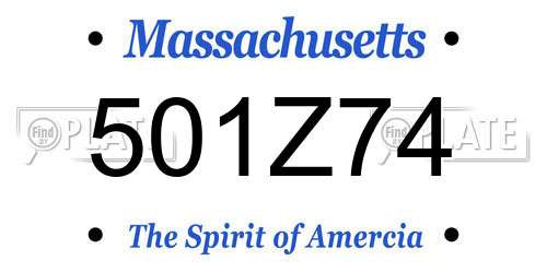 501Z74 Massachusetts License Plate