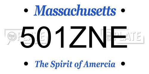 501ZNE Massachusetts License Plate