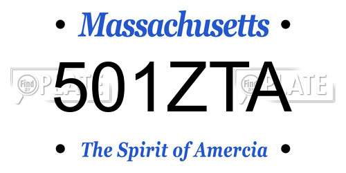 501ZTA Massachusetts License Plate