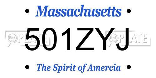501ZYJ Massachusetts License Plate