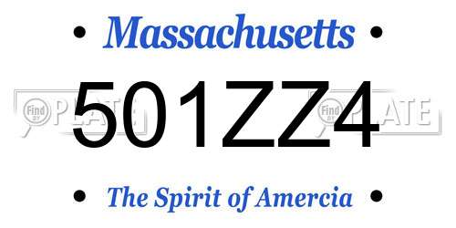 501ZZ4 Massachusetts License Plate