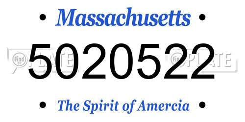 5020522 Massachusetts License Plate