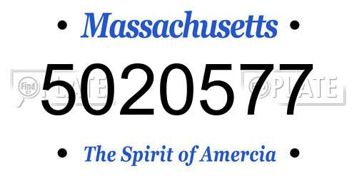 5020577 Massachusetts License Plate