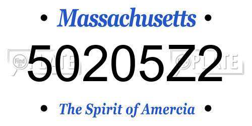 50205Z2 Massachusetts License Plate