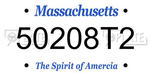 50208T2 Massachusetts License Plate