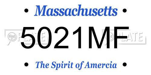 5021MF Massachusetts License Plate