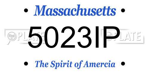 5023IP Massachusetts License Plate