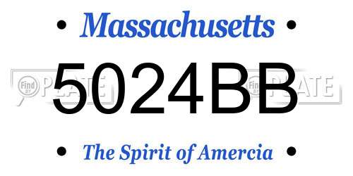 5024BB Massachusetts License Plate