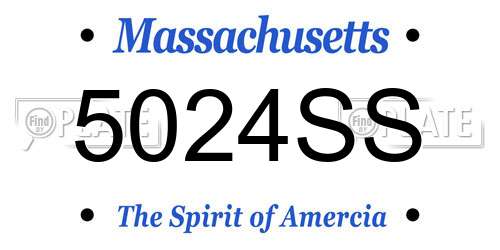 5024SS Massachusetts License Plate