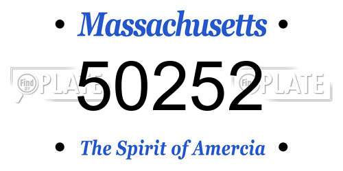 50252 Massachusetts License Plate