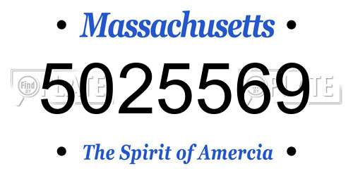 5025569 Massachusetts License Plate