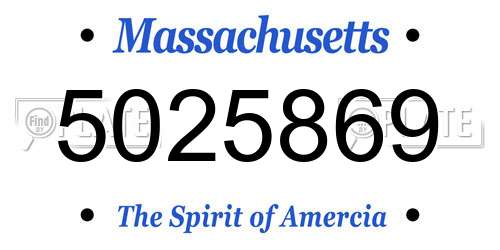5025869 Massachusetts License Plate