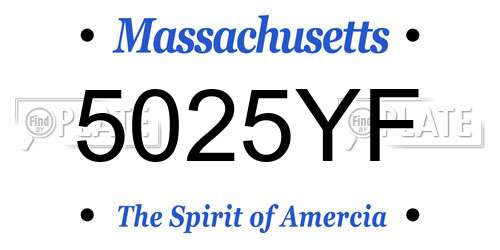 5025YF Massachusetts License Plate