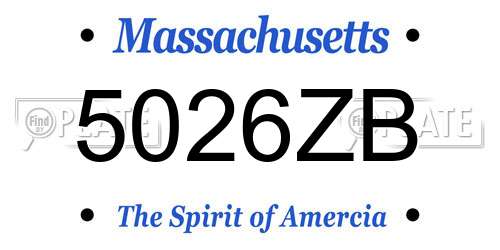 5026ZB Massachusetts License Plate