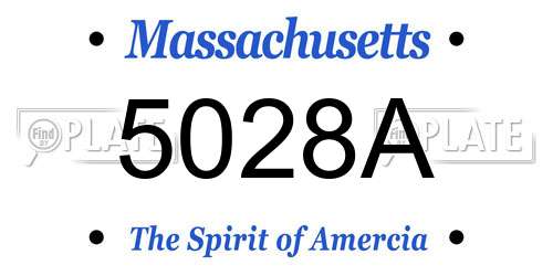 5028A Massachusetts License Plate