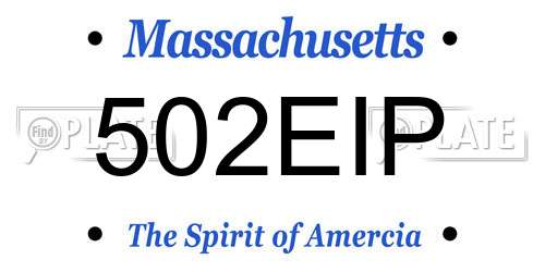502EIP Massachusetts License Plate