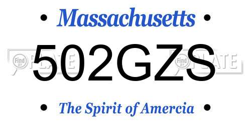 502GZS Massachusetts License Plate