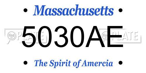 5030AE Massachusetts License Plate