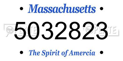5032823 Massachusetts License Plate