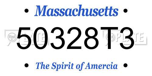 50328T3 Massachusetts License Plate