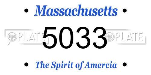5033 Massachusetts License Plate