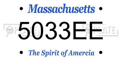 5033EE Massachusetts License Plate