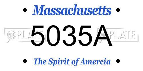 5035A Massachusetts License Plate
