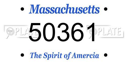 50361 Massachusetts License Plate