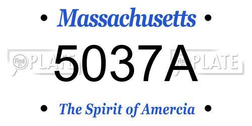 5037A Massachusetts License Plate