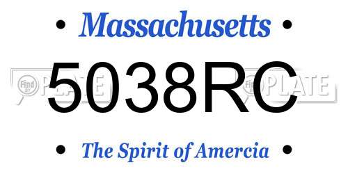 5038RC Massachusetts License Plate