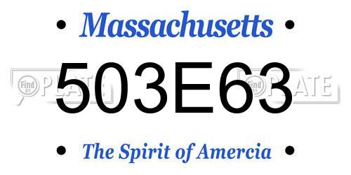 503E63 Massachusetts License Plate