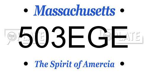 503EGE Massachusetts License Plate