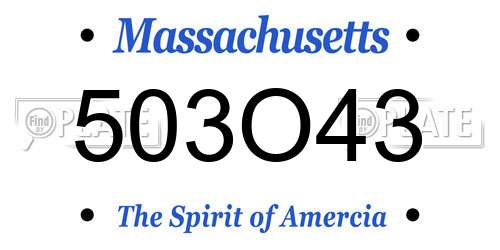 503O43 Massachusetts License Plate