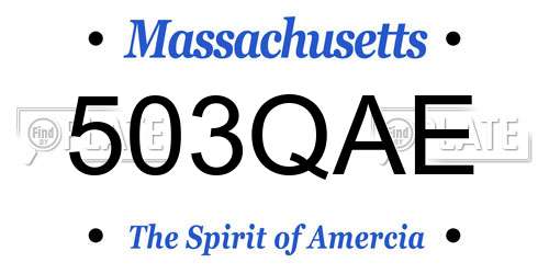 503QAE Massachusetts License Plate