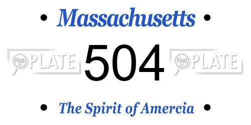 504 Massachusetts License Plate