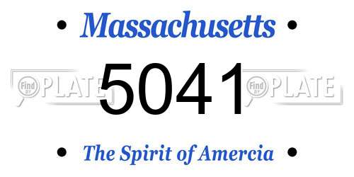 5041 Massachusetts License Plate