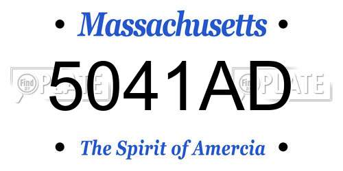 5041AD Massachusetts License Plate