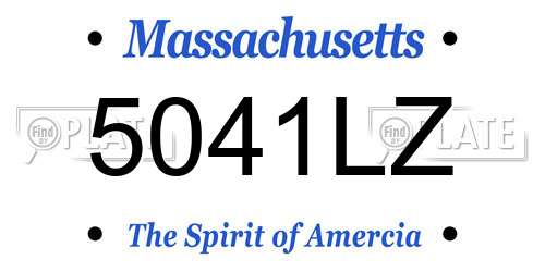 5041LZ Massachusetts License Plate