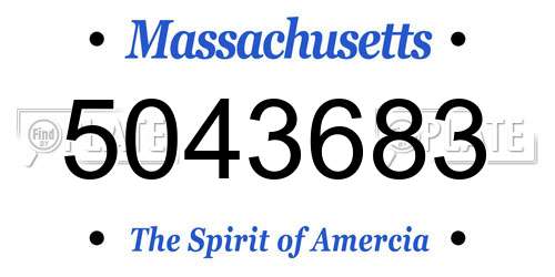 5043683 Massachusetts License Plate