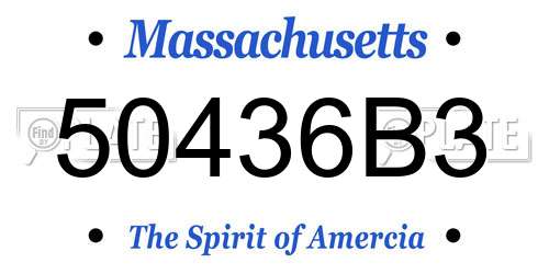 50436B3 Massachusetts License Plate