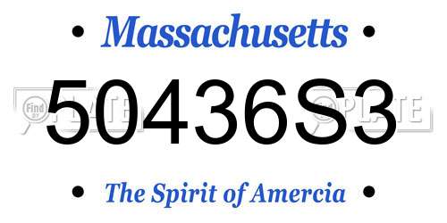 50436S3 Massachusetts License Plate