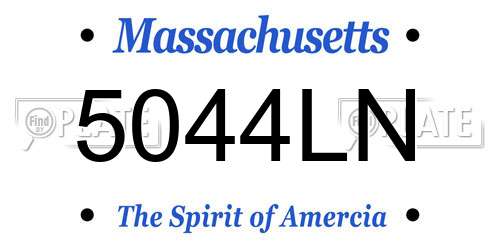5044LN Massachusetts License Plate