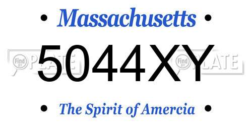 5044XY Massachusetts License Plate