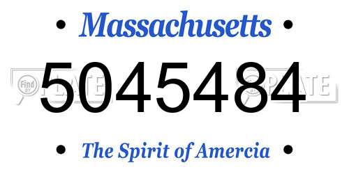 5045484 Massachusetts License Plate