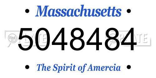 5048484 Massachusetts License Plate