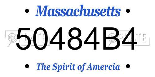 50484B4 Massachusetts License Plate