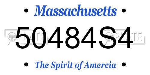 50484S4 Massachusetts License Plate